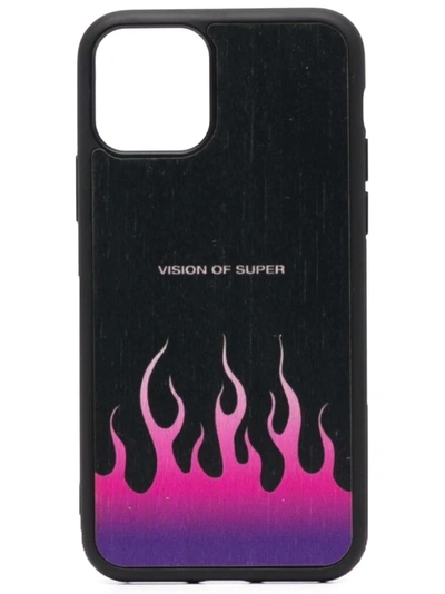 Shop Vision Of Super Flame-print Iphone 11 Case In Schwarz