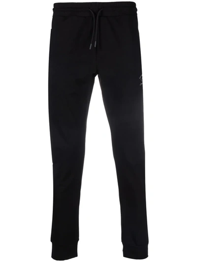 Shop Paul & Shark Logo-print Skinny Track Pants In Schwarz