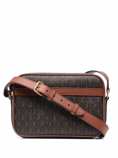 Le Monogramme Small Canvas Shoulder Bag in Brown - Saint Laurent