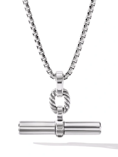 Shop David Yurman Sterling Silver Lexington E/w Barrel Pendant