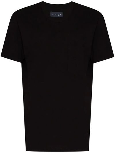 Shop Les Tien Crew-neck Cotton T-shirt In Schwarz