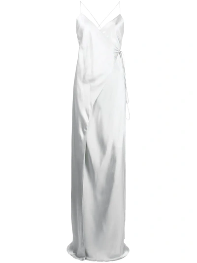 Shop Michelle Mason Silk Wrap Dress In Silber