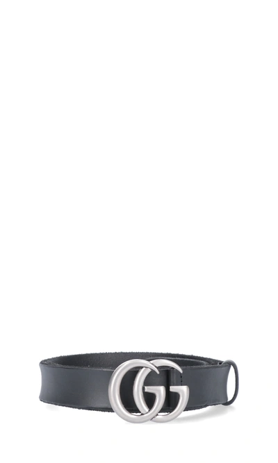 Shop Gucci Raw-cut "gg Marmont" Belt In Black
