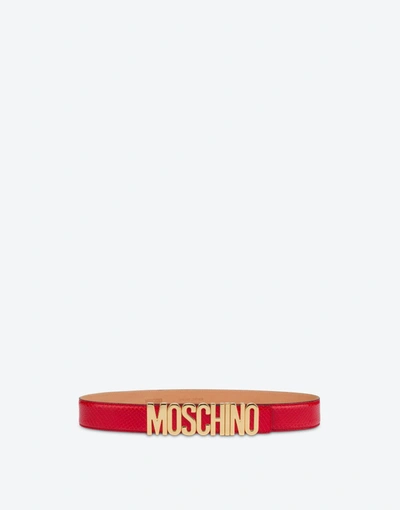 Shop Moschino Belt With Python Print In Red