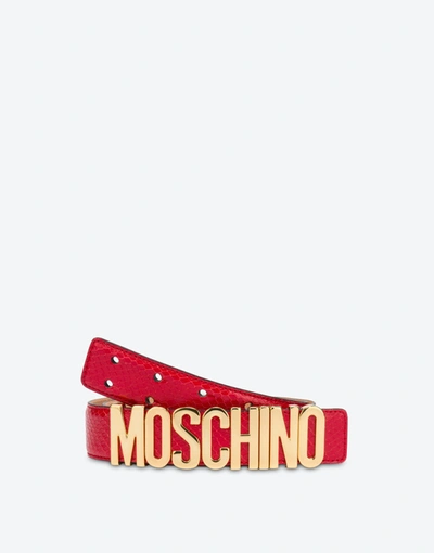 Shop Moschino Belt With Python Print In Red