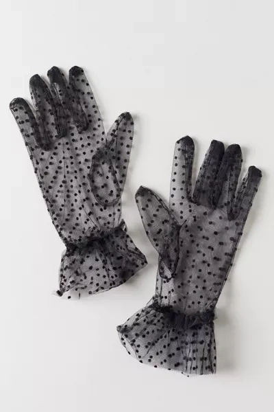 Shop Urban Outfitters Swiss Dot Glove In Black