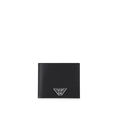 Shop Emporio Armani Eagle Black Small Wallet