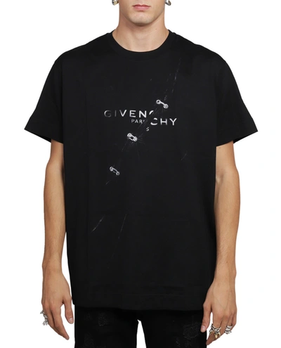 Shop Givenchy Black Trompe Loeil T-shirt