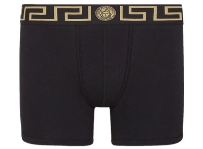 Shop Versace Medusa Logo Boxer In Black