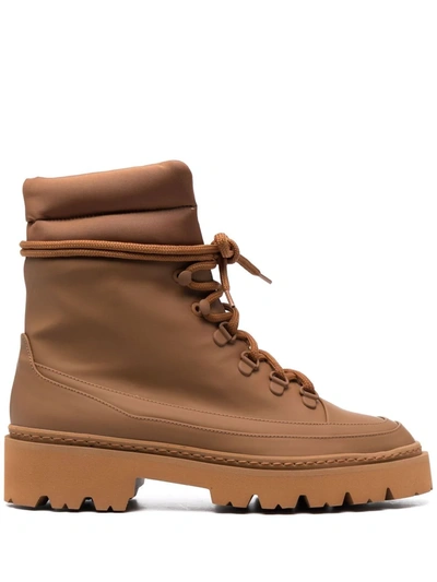 Gia Borghini Brown Leather Ankle Boot In Braun