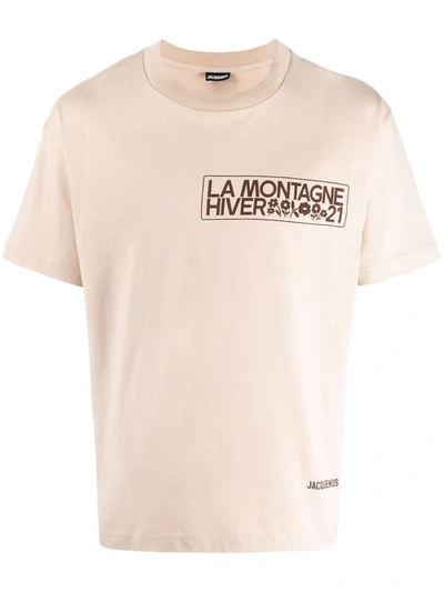 Shop Jacquemus Montagne Cotton T-shirt In Neutrals