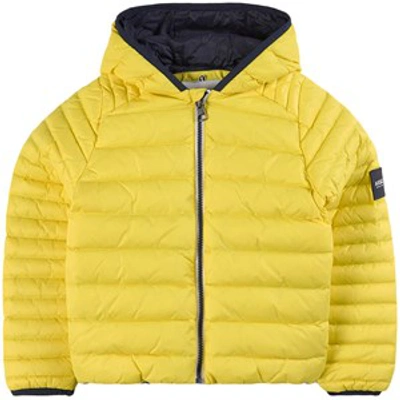 Shop Aigle Yellow Puffer Jacket With Reflective Tape On Hood