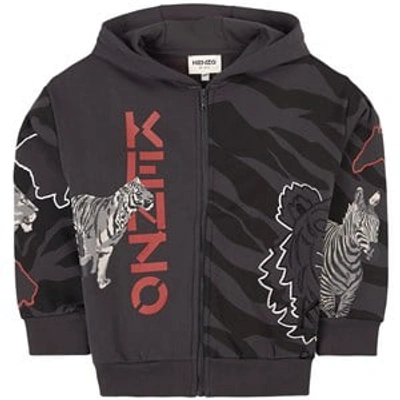 Shop Kenzo Kids Black Tiger Hoodie