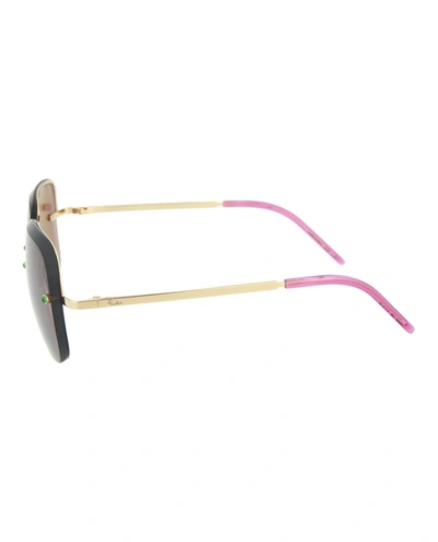 Shop Pomellato Square/rectangle Sunglasses In Pink