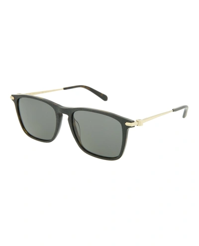 Shop Brioni Square/rectangle Sunglasses In Black