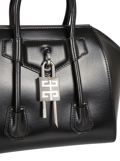 Shop Givenchy Antigona Mini Lock Bag In Black