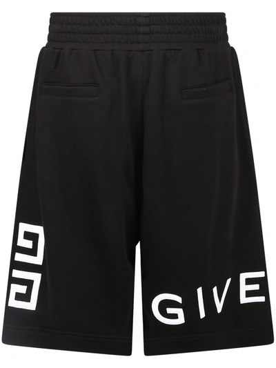 Shop Givenchy Embroidered Cotton Bermuda Shorts In Black