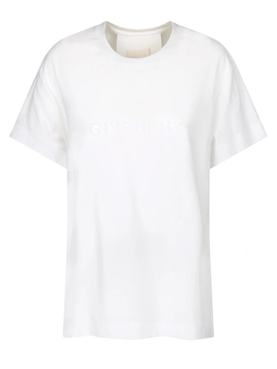 Shop Givenchy Printed Cotton T-shirt In White