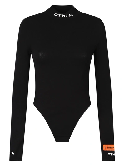 Shop Heron Preston Viscose Blend Bodysuit In Black