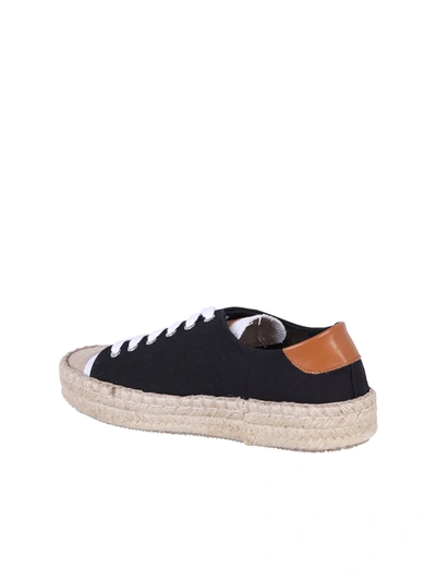 Shop Jw Anderson J.w. Anderson Canvas And Leather Sneakers In Black