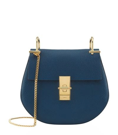 Shop Chloé Mini Drew Shoulder Bag In Factory Blue