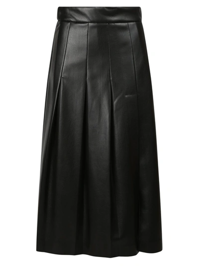 Shop Msgm Faux Leather Skirt In Black