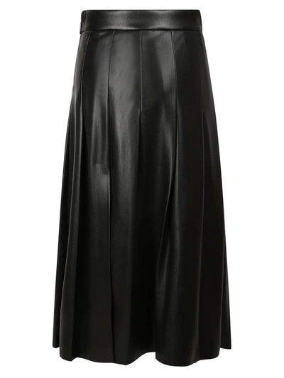 Shop Msgm Faux Leather Skirt In Black