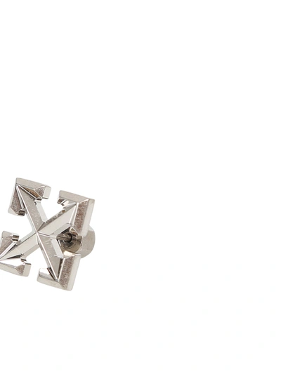Shop Off-white Mini Earrings Arrow In Metallic
