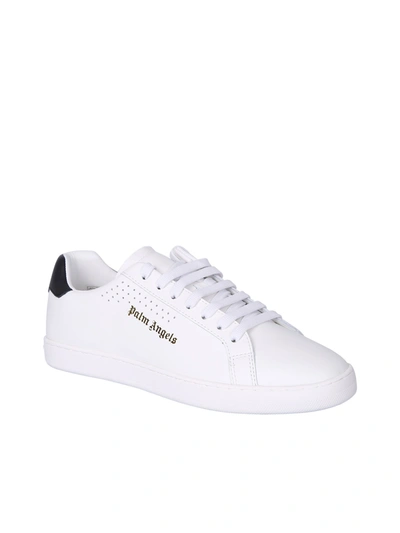 Shop Palm Angels Leather Sneakers In White
