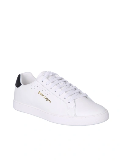 Shop Palm Angels New Tennis Leather Sneakers In White