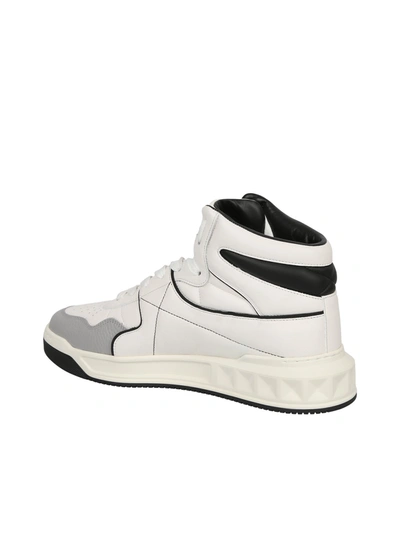 Shop Valentino Garavani Leather Sneakers In White