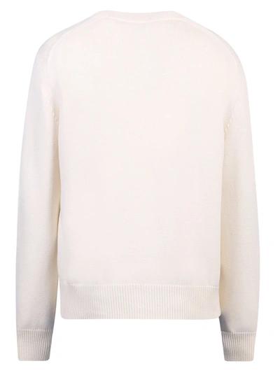 Shop Alexander Mcqueen Logo Embroidery Cotton Sweater In White