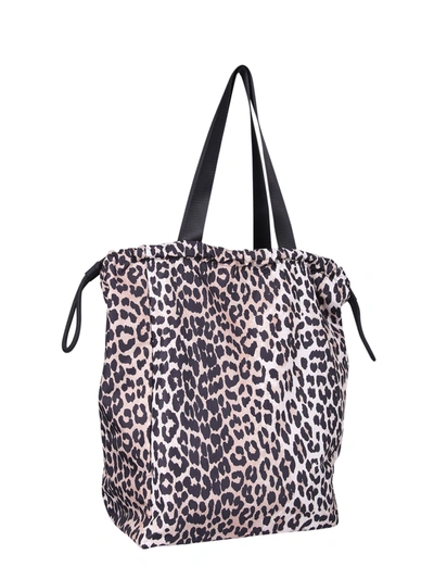 Shop Ganni Leopard Print Bag In Multi
