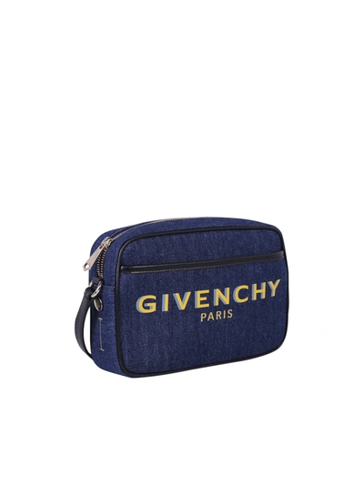 Shop Givenchy Denim Camera Bag In Blue