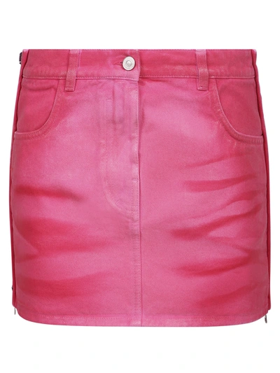 Shop Givenchy Denim Skirt In Pink