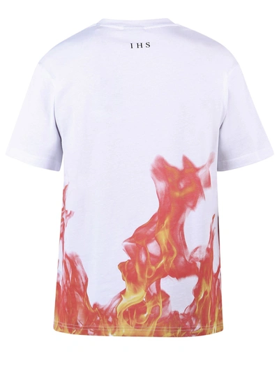 Shop Ihs Printed Cotton T-shirt In White