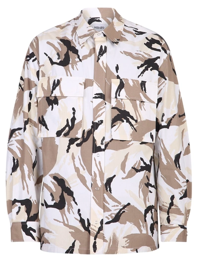 Shop Kenzo Camouflage Print Cotton Shirt In Multi