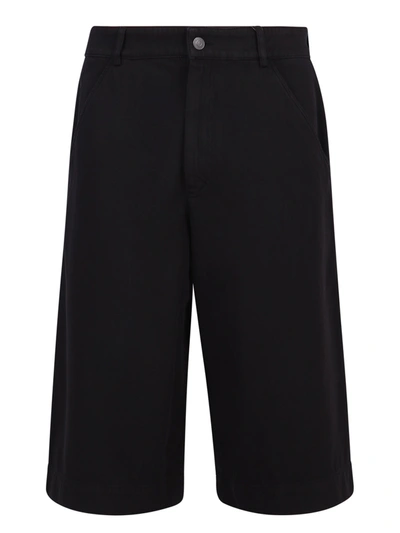 Shop Kenzo Cotton Bermuda Shorts In Black