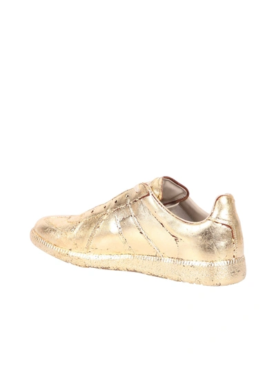 Shop Maison Margiela Metallic Leather Sneakers