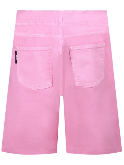 Shop Msgm Cotton Bermuda Shorts In Pink