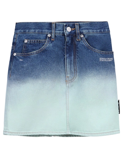Shop Off-white Denim Skirt In Blue