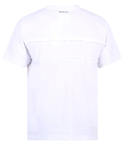 Shop Sacai Printed Cotton T-shirt In White