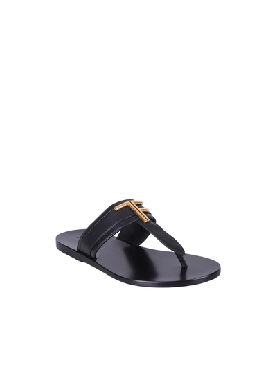 Shop Tom Ford Leather Sandals In Black