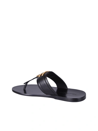 Shop Tom Ford Leather Sandals In Black