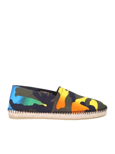 Shop Valentino Garavani Camouflage Print Canvas Espadrillas In Multi