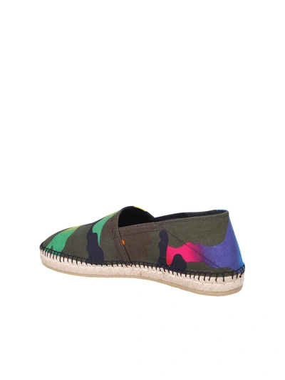 Valentino Camouflage Print Canvas Espadrillas In Multi