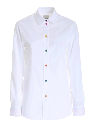 Shop Paul Smith Multicolored Buttons Shirt In White