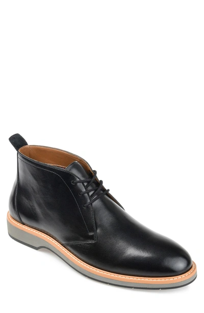 Shop Thomas & Vine Booker Plain Toe Leather Chukka Boot In Black
