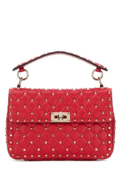 Shop Valentino Garavani Rockstud Spike Medium Shoulder Bag In Red