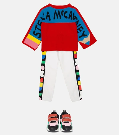 Shop Stella Mccartney Logo-stripe Cotton Sweatpants In Multicoloured